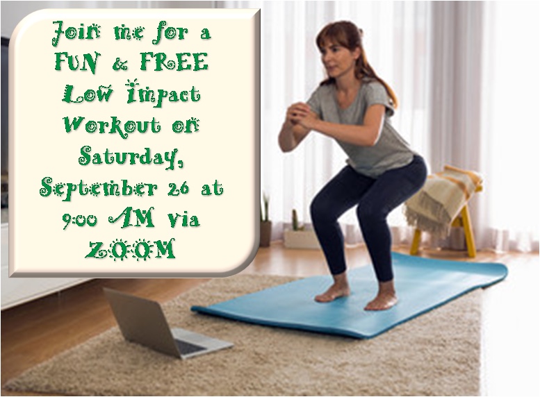 Free Zoom Workout – Low Impact 9/26 @ 9:00 am CST post thumbnail
